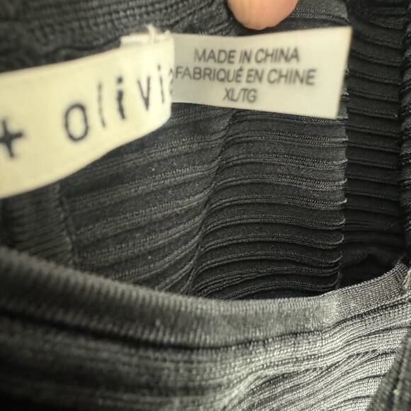 ALICE AND OLIVIA Twist Front Cutout Stretch Cotton Knit Midi Dress In Black XL - Picture 12 of 13